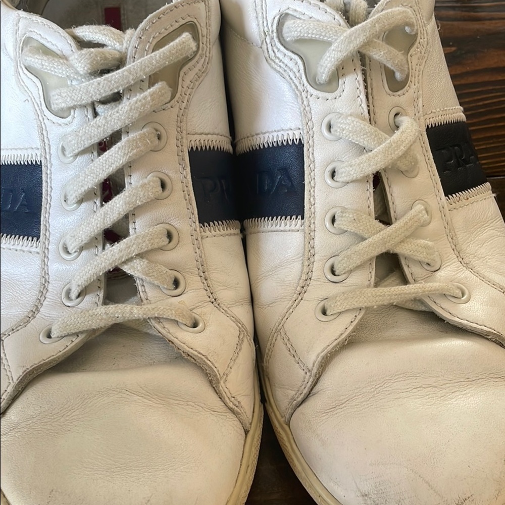 Prada White and Blue Men's Sneakers Size 6.5 Unisex - Picture 13 of 13